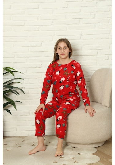 Sleeproom Çocuk Kışlık Kaliteli Polar Pijama Takımı Kırmızı
