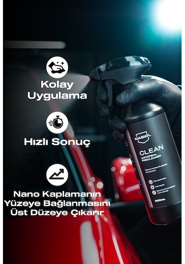 Nasiol Clean Seramik Kaplama Öncesi Yüzey Temizleyici Genel Temizleme 500ML Araç Ev Temizlik Spreyi