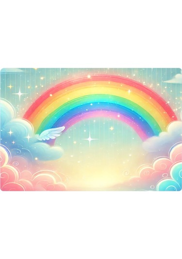 Gökkuşağı Dikdörtgen Pasta Yenilebilir Resim Baskı 28 19 Cm