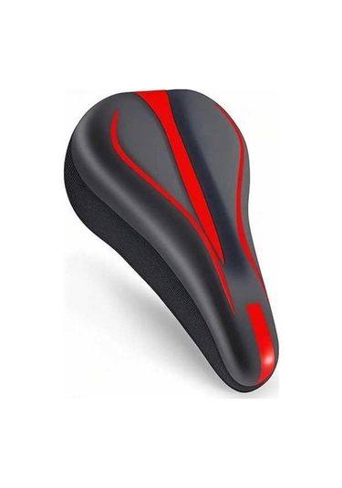 Tongxida Bisiklet Pu Deri-silikon Yastık Kılıfı, Dağ Bisikleti İçin Sponge Döşeme, Sırt Ağrısı Azaltıcı, Konforlu Sürüş, Siya Kırmızı