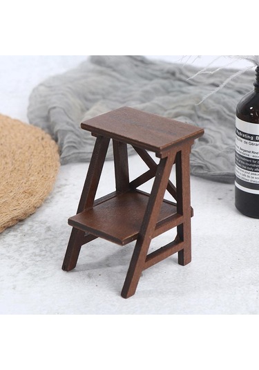 Jms Kahverengi Ev Ahşap Dekorasyon Sandalye Mini Raf Fotoğraf Sahne