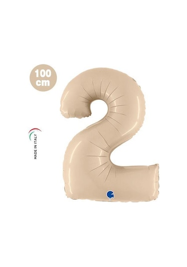 2 Rakam Folyo Balon Krem Satin 40ınc 100cm Karışık Renkli