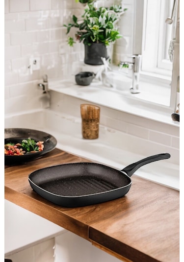 Ragnar Grill Izgara Tavası - 26 Cm Çizgili Yanmaz Yapışmaz Granit