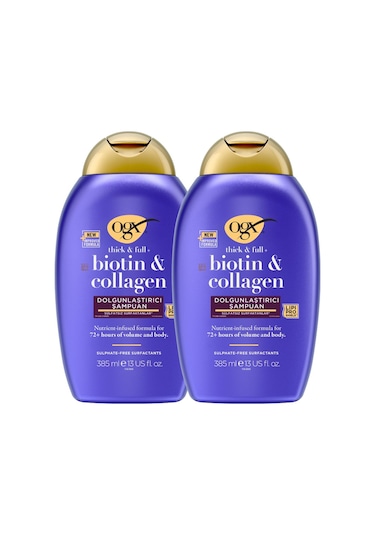 OGX Dolgunlaştırıcı Biotin & Kolajen Sülfatsız Şampuan 2 x 385 ML