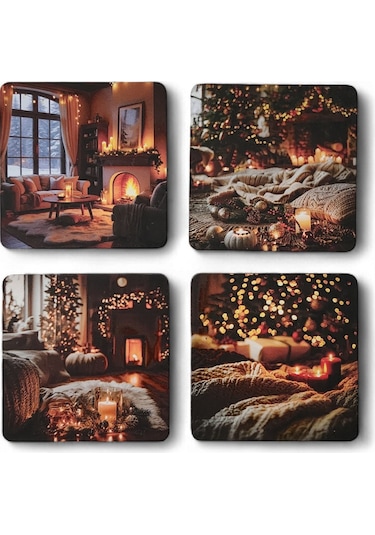 Cozy Home Bardak Altlığı Set 4 Çok Renkli