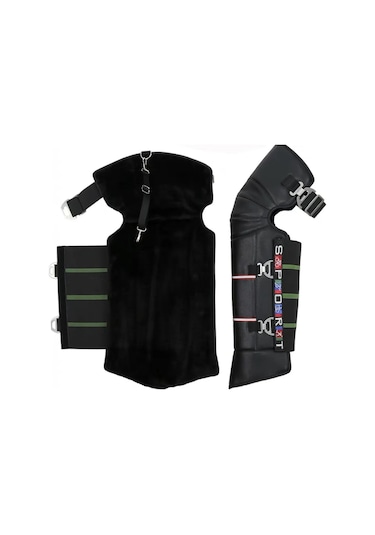 Motosiklet Bacak Örtüsü Polarlı Cırt Ayarlı Standart Motor Diz Örtüsü Soğuk Rüzgar Yağmur Koruma Yr