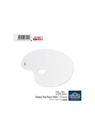 Hatas Godesiz Oval Resim Paleti 25x35cm Ekonomik 12'li Paket