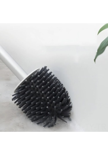Teltree Beyaz Silikon Tuvalet Fırçası - Esnek Tpr Uçlu, Ergonomik Tasarım, Su Tutmayan Tutucu İle Banyo Temizliği Aracı Beyaz