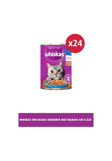 Whiskas Ton Balıklı Jöleli Konserve Yetişkin Kedi Maması 24 x 400 G