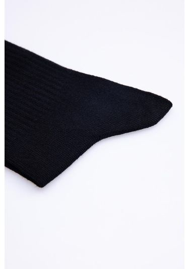 Tudors Unisex Çizgili Kolej Siyah Tenis Çorabı-28757 - Erkek Siyah