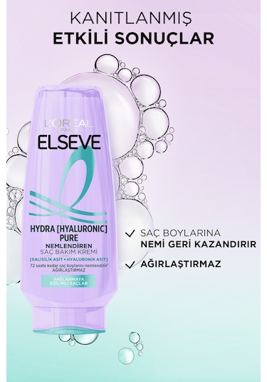 ELSEVE Hydra [hyaluronic] Pure Salisilik Asit Içeren Yağlanma Karşıtı Nemlendirici Saç Kremi 250ml