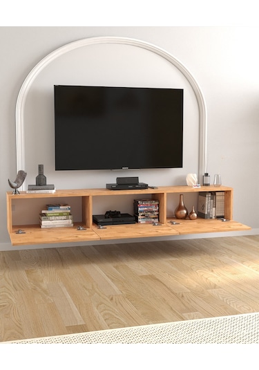 Tv Ünitesi Tv Sehpası Düşer Kapaklı Tv Ünitesi Televizyon Sehpası 180 Cm Marvel Çam Çam
