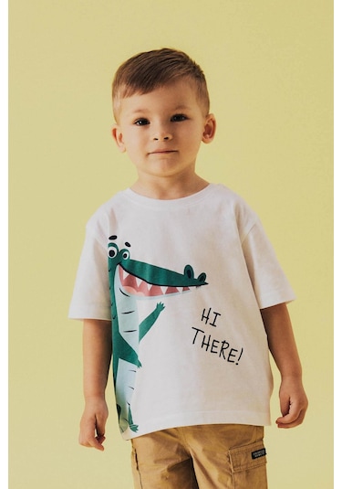 Name It Nmmhelge Ss Nreg Top Pb Beyaz Erkek Çocuk Kısa Kol T-shirt Beyaz