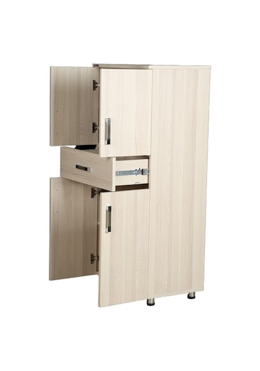 Çok Amaçlı Dolap 180 Cm Hard Parlak Carden Suntalem 4raf 1çekmece Kutuda Sevk El Yapım Ahşap