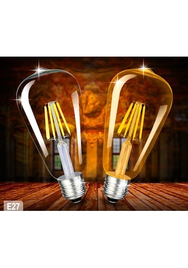 On Adet Rustik Led Ampül Dekoratif Ampül Edison Ampül