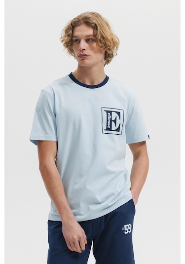 Ellesse Erkek T Shirt Em458-bl Mavi Mavi