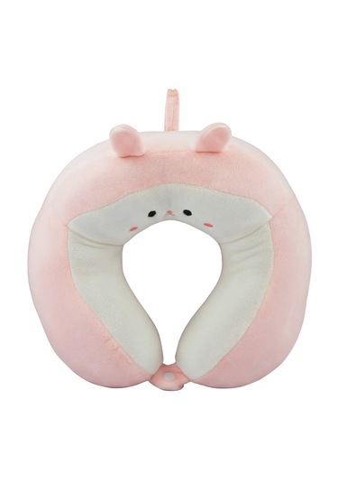 Tucklebery Kids Kedi Boyun Yastığı Yumuşak Doku, Çıtçıtlı Tasarım Ve Ergonomik Konfor Pembe