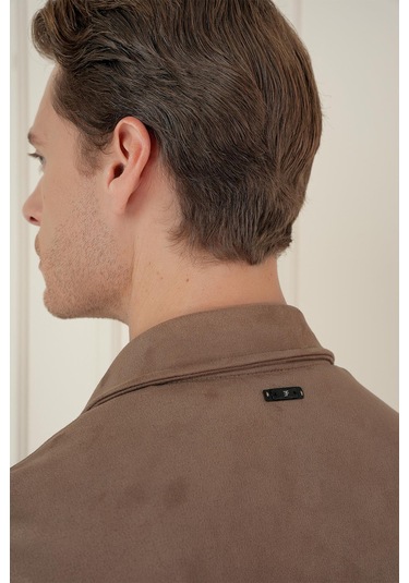 Comfort Fit Mono Yaka Kapaklı Cep Casual Vizon Ceket C 699 Vizon