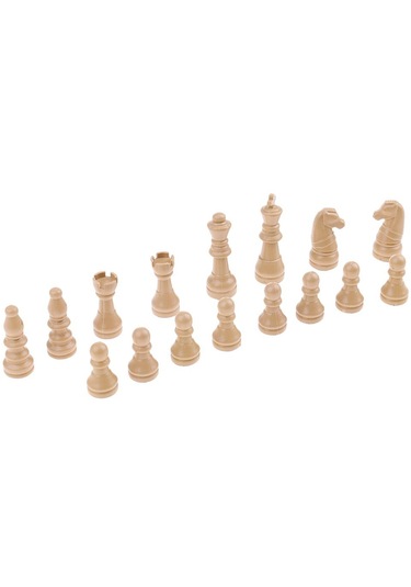 Homyl 16 Adet Yedek Plastik Satranç Taşları / Takımı Oyuncak Bej