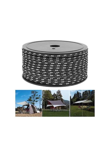 Suntek Kamp Çadırı Halat Gölgelik Barınak Hayatta Siyah Siyah