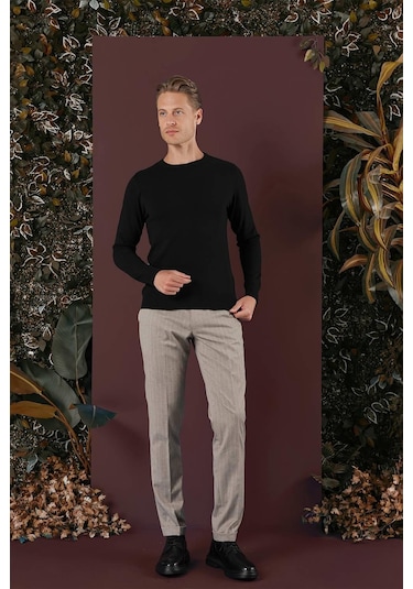 P 1134 Slim Fit Bej Spor Pantolon Bej