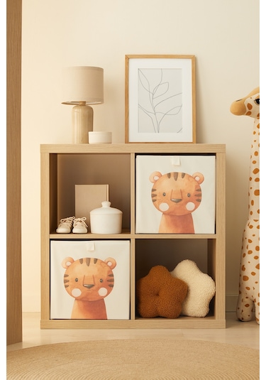 Ocean Home Textile Çocuk Odası Sevimli Kaplan Kutu 33 x 30 x 33 CM