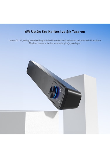 Lecoo DS111 Kablolu (USB + 3.5mm Jack Girişli) 6W Soundbar Hoparlör