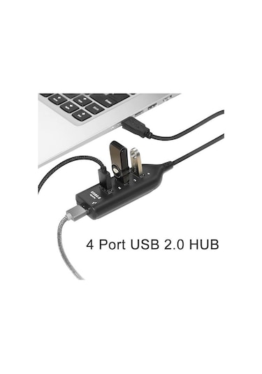 4 Port USB Hub USB 2.0 Çoklayıcı Siyah