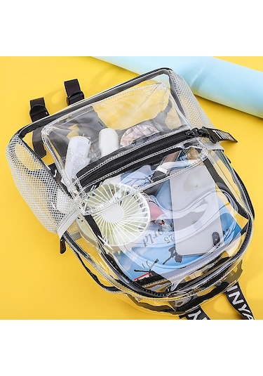 Sones Tınyat T9051 Bayanlar Jöle Çanta Su Geçirmez Pvc Şeffaf Sırt Çantası Turuncu