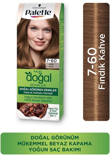 Palette Kalıcı Doğal Renkler Saç Boyası 7-60 Fındık Kahve X 3 Adet
