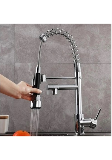 Hms Spiralli Çift Başlı Endüstriyel Mutfak Eviye Bataryası