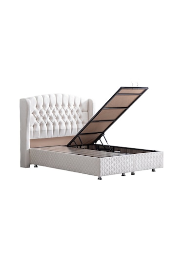 Setaymobilya Baza, Sultan Krem Mdf Baza + Başlık Seti, Setay