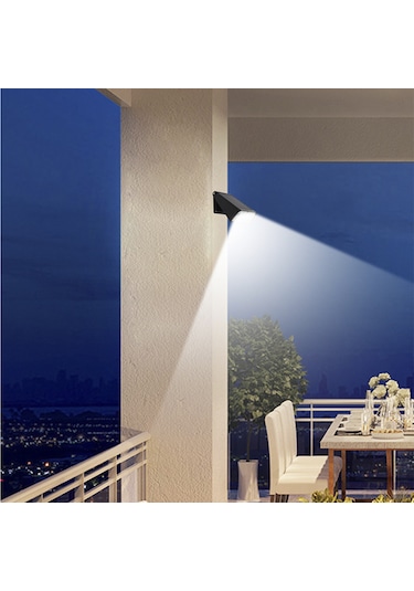 Skycity Solar Duvar Lambası Bahçe Aydınlatması Led Işık Ip65 Su Geçirmez Beyaz Işık 2 Mod 1 Adet Yh0606 Siyah