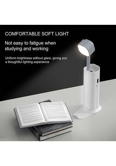 Springsun Beyaz 800mah Çok Fonksiyonlu Öğrenci Lambası - Göz Koruyucu, Powerbank, Gece Lambası, Okuma Yazma İçin Masaüstü Taşınabilir Işık Diğer