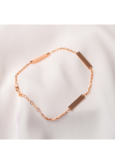 Gümüş Bileklik - Kişileştirelebilir Harf-isim Yazılabilir 3 Plaka 925 Ayar Gümüş Bileklik Gümüş