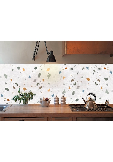 Tink Kendinden Yapışkanlı Terazzo Desenli Pvc Panel 41x62 Cm