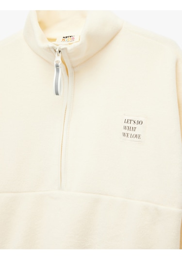 Koton Uzun Kollu Cep Detaylı Baskılı Yarım Fermuarlı Polar Sweatshirt Ekru 6wkg10147ak Ekru Koton Uzun Kollu Cep Detaylı Baskılı Yarım Fermuarlı Polar Sweatshirt Ekru 6wkg10147ak Ekru