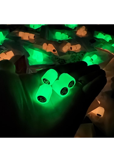 Skoda Octavia İle Uyumlu Logolu Kırmızı Fosforlu Gece Parlayan Sibop Kapağı Set