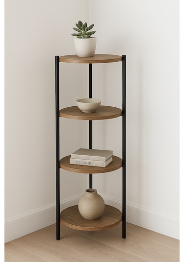 4 Katlı Raf - Çiçeklik, Organizer, Sehpa Ve Köşe Rafı Siyah