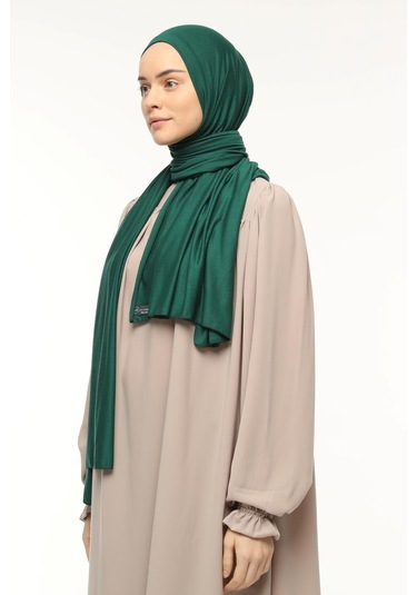 Tesettür Penye Şal Düz Koyu Yeşil
