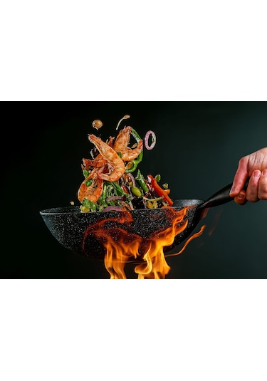 Thermoad Granit Döküm Wok Tava 28cm - Gri Gri