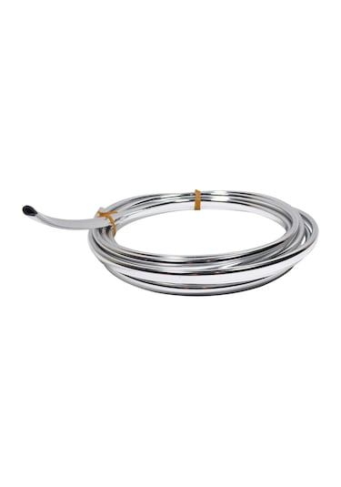 U Tip Geçmeli Krom Nikelaj Şerit Krom Silver İnce 3 Metre