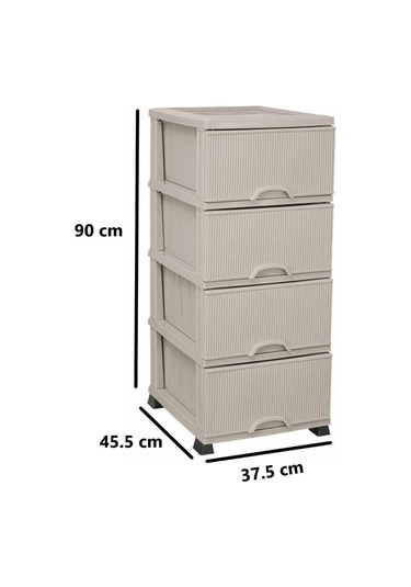 Omnipazar Elf-n293 Nostalji Plastik Mutfak Komidin Sebzelik 4 Katlı Gri