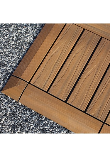 Sones Açık Balkon Plastik Ahşap Su Geçirmez Korozyon Önleyici Sızdırmazlık Zemin, Renk: 1. Köşe Diğer