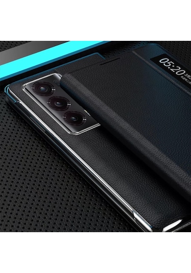 Butu Honor Magic V2 5g Görünüm Penceresi İş Telefonu Kılıfı Pu Deri Standı Kapak Çevirin