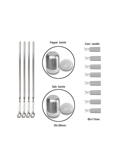Wondernest 18'li Açık Sofra Seti Kamp Barbekü Piknik Alet Seti Termometreli Çok Renkli Çok Renkli
