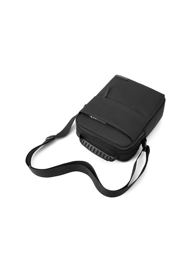 Siyah Çapraz Kol Taşıma Faturası Omuz Çantası Su Geçirmez Rahat Basit Omuz Çantası Trendy Erkek Çantası Siyah