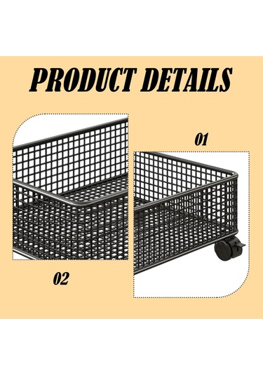 Suntek Lavabo Altı Düzenleyici 1 Katlı Tekerlekli Depolama Siyah