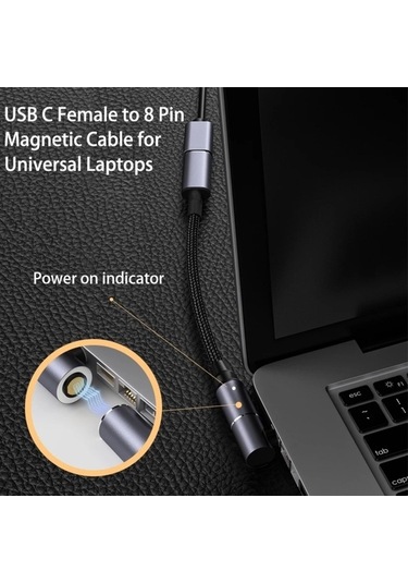 Ebitda Laptop Usb Tip-c 5.5x1.7mm Manyetik Şarj Kablosu 100w, Hızlı Şarj, Dayanıklı Kablo
