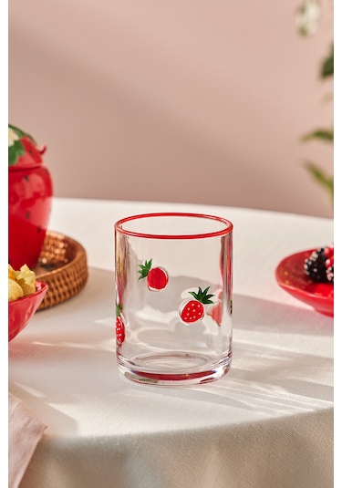 Karaca Strawberry Meşrubat Bardağı 420 ml Kırmızı